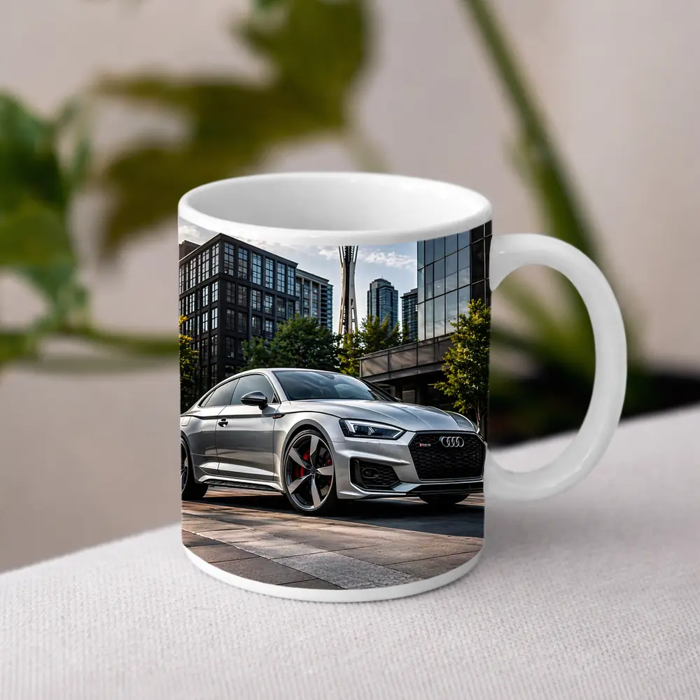 Audi RS5 Silver Coupe Seattle Space Needle – Mugs