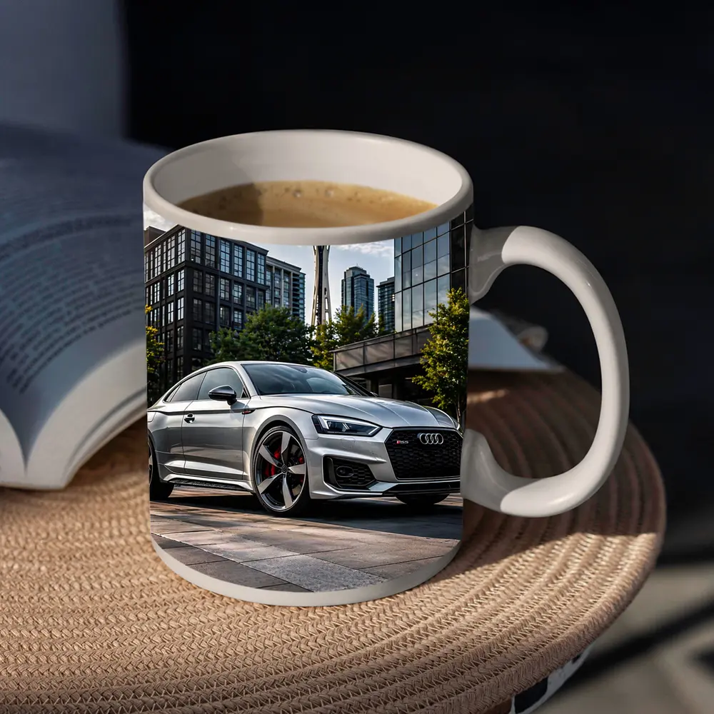 Audi RS5 Silver Coupe Seattle Space Needle – Mugs