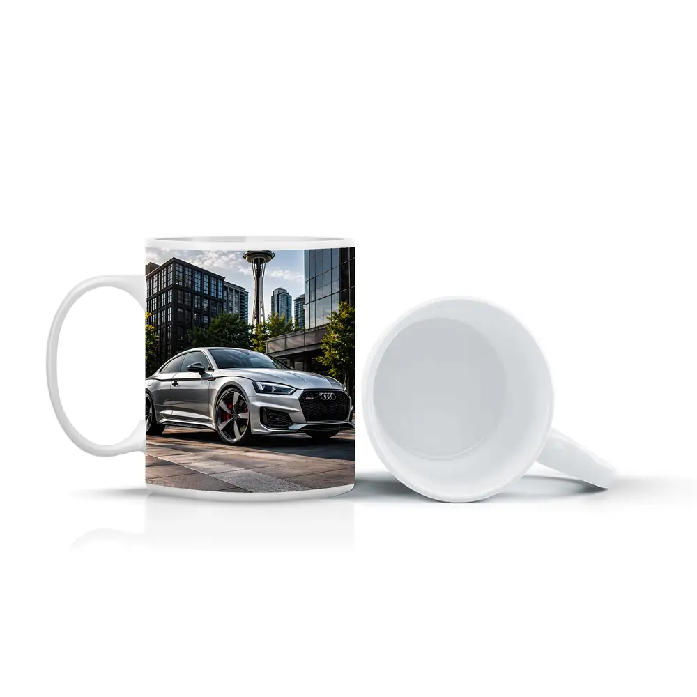 Audi RS5 Silver Coupe Seattle Space Needle – Mugs