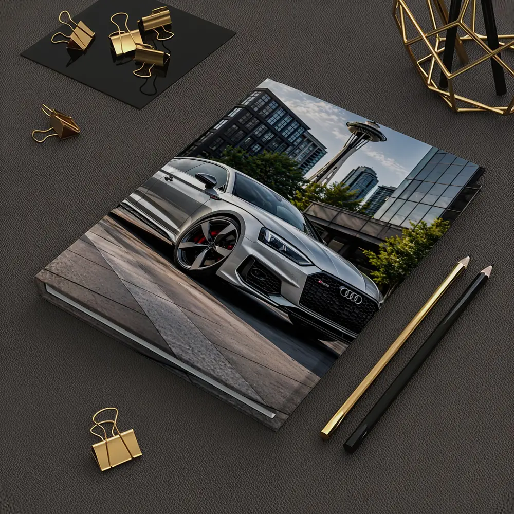 Audi RS5 Silver Coupe Seattle Space Needle – Notebooks