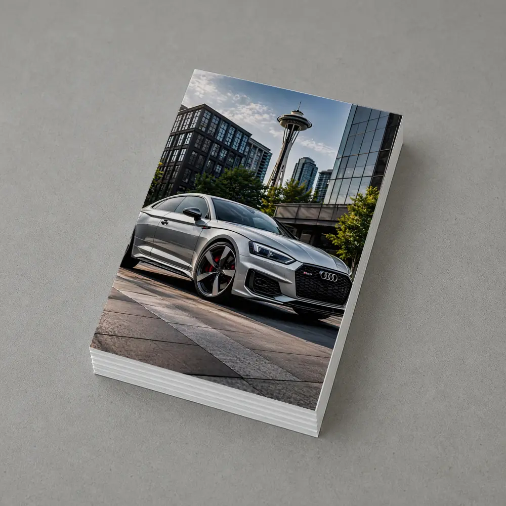 Audi RS5 Silver Coupe Seattle Space Needle – Postcards