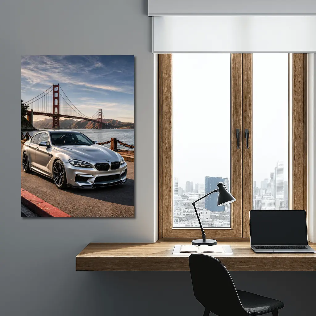 BMW M6 Gran Coupe Golden Gate Bridge – Wall Art