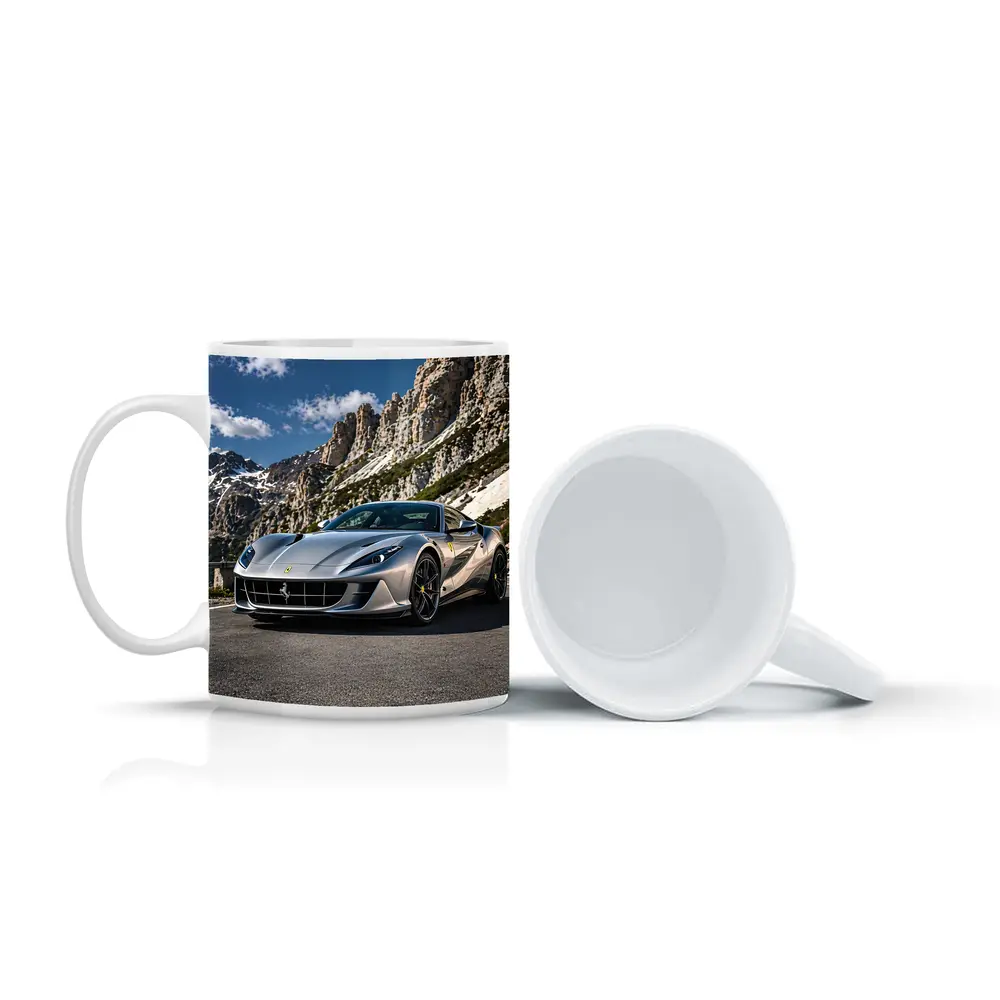 Ferrari 812 Superfast Silver Mountain Road – Mugs