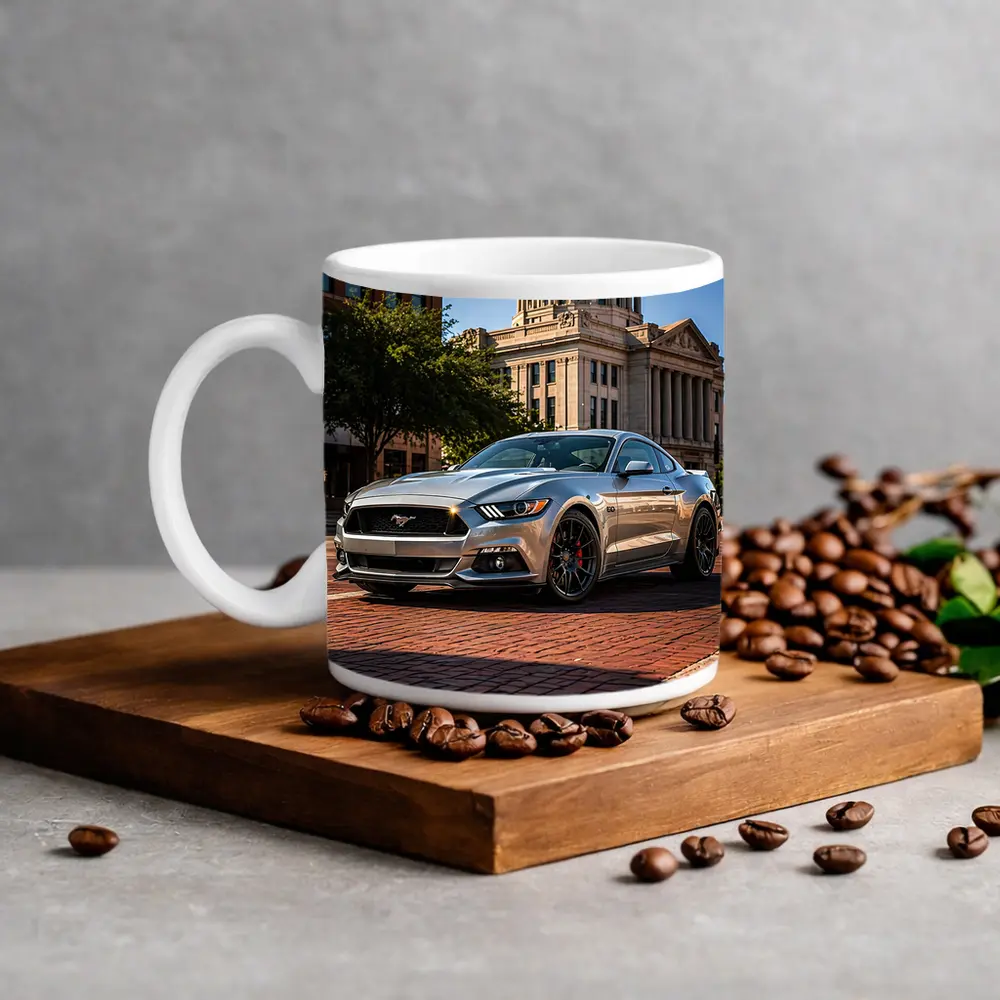Silver Ford Mustang GT City Plaza – Mugs