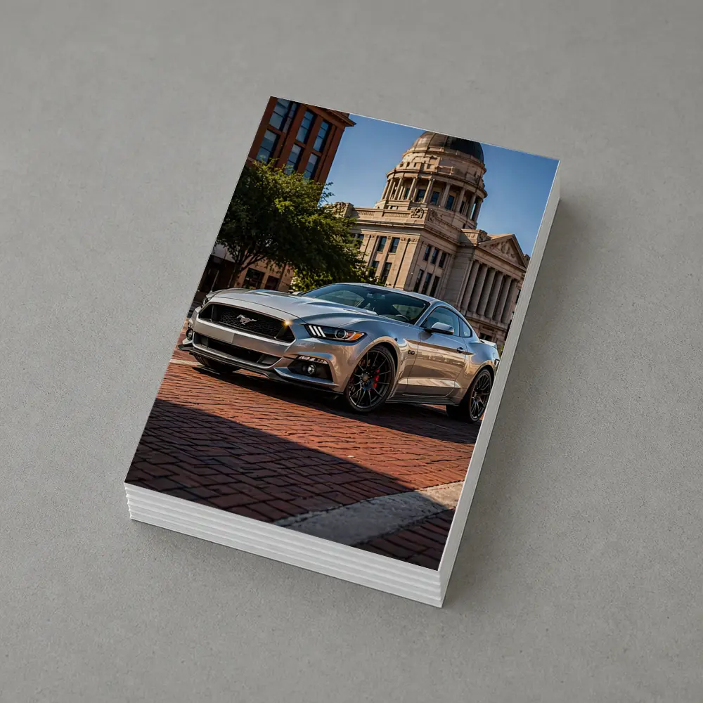 Silver Ford Mustang GT City Plaza – Postcards