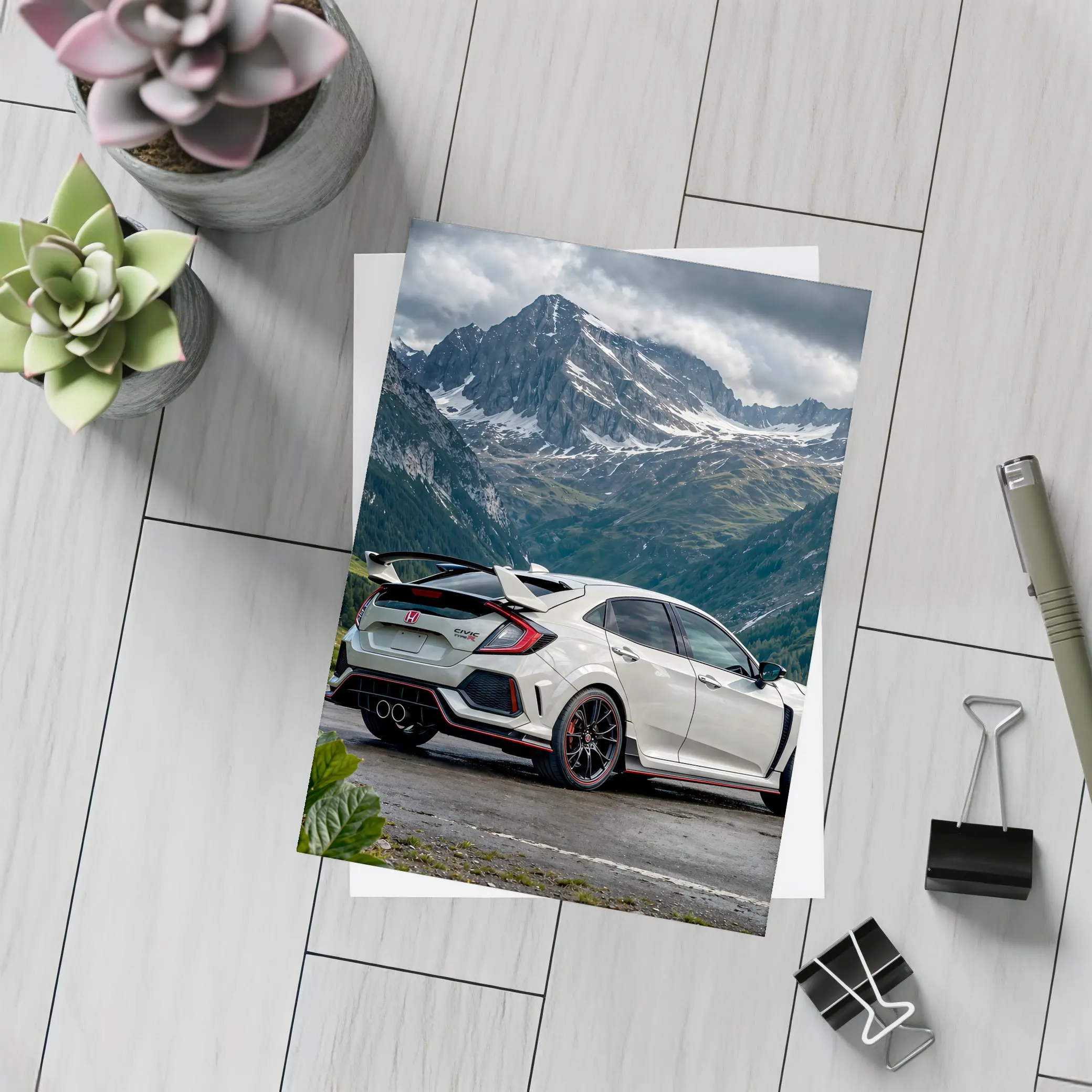 Honda Civic Type R Mountain Alpine Road – Postcards