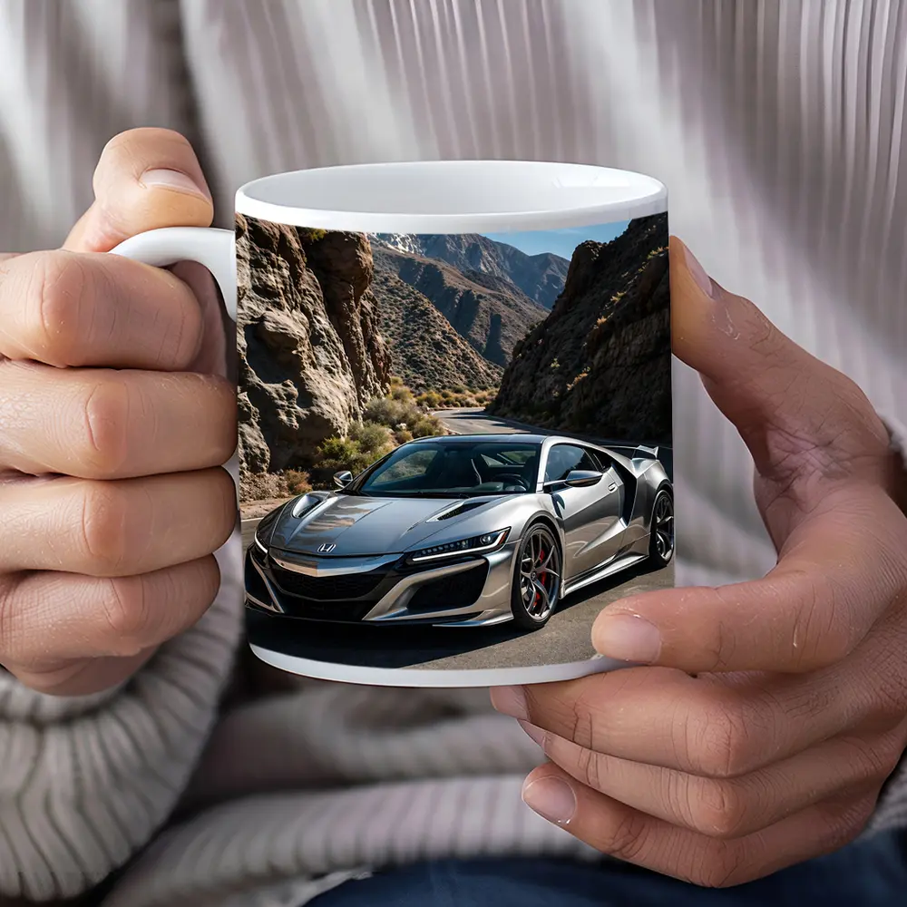 Acura NSX Silver Car Mountain Road – Mugs