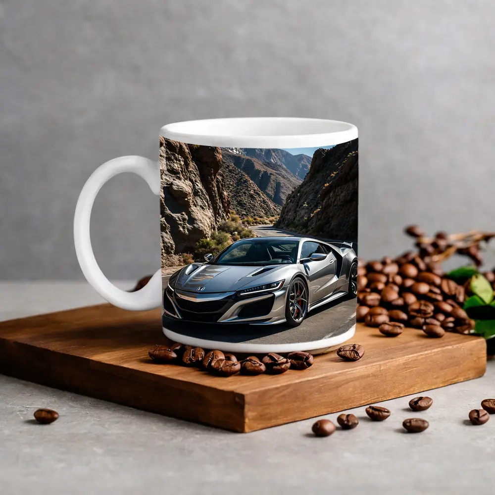 Acura NSX Silver Car Mountain Road – Mugs