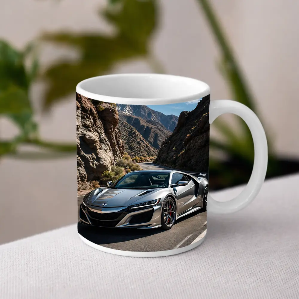 Acura NSX Silver Car Mountain Road – Mugs