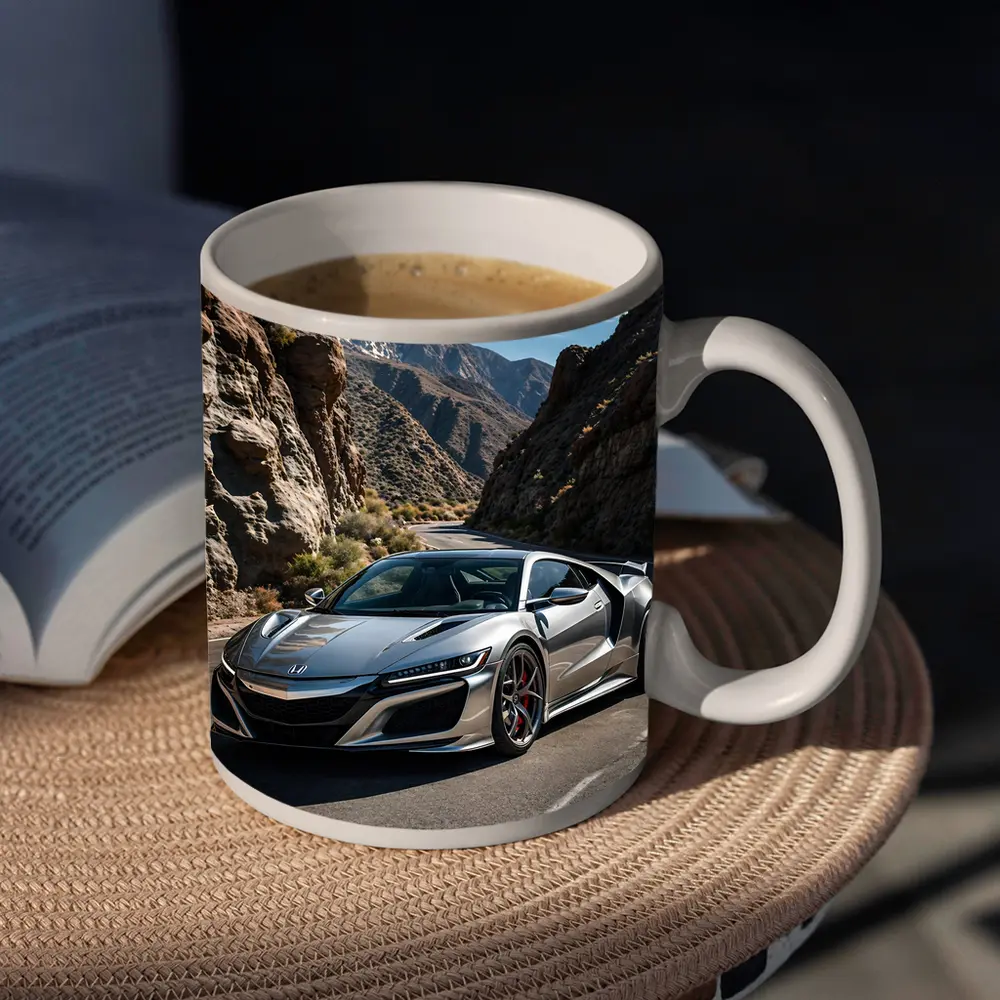 Acura NSX Silver Car Mountain Road – Mugs