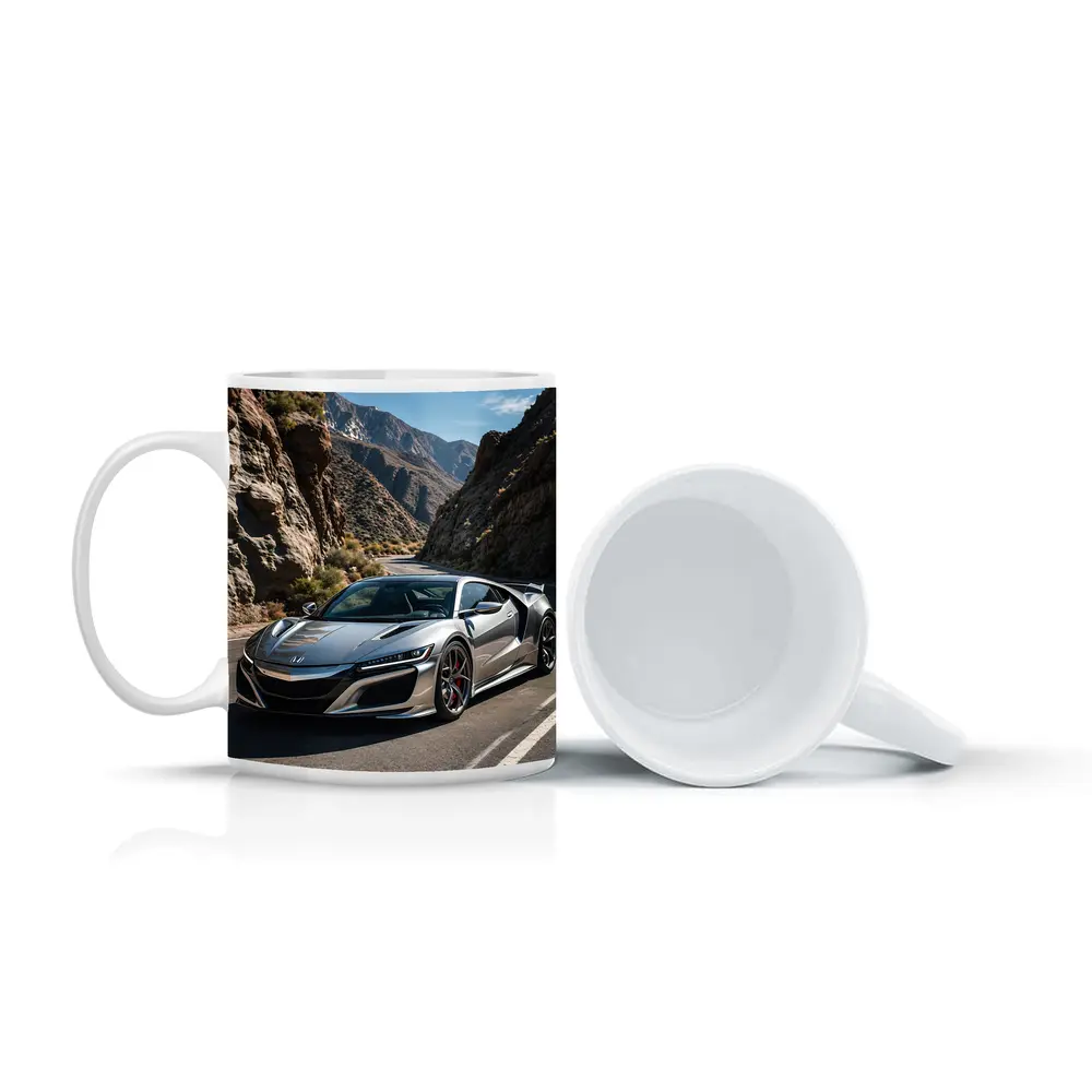 Acura NSX Silver Car Mountain Road – Mugs