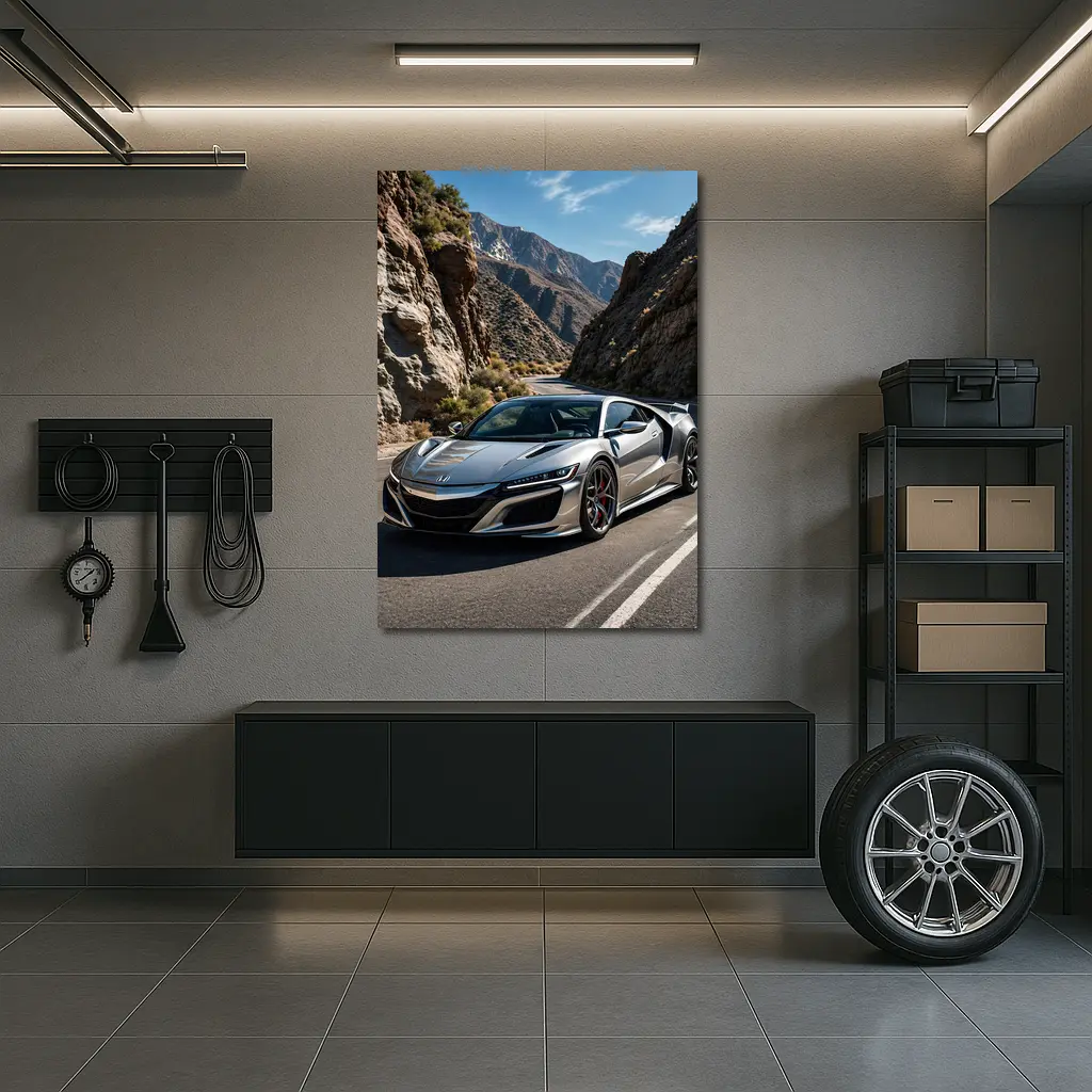 Acura NSX Silver Car Mountain Road – Wall Art