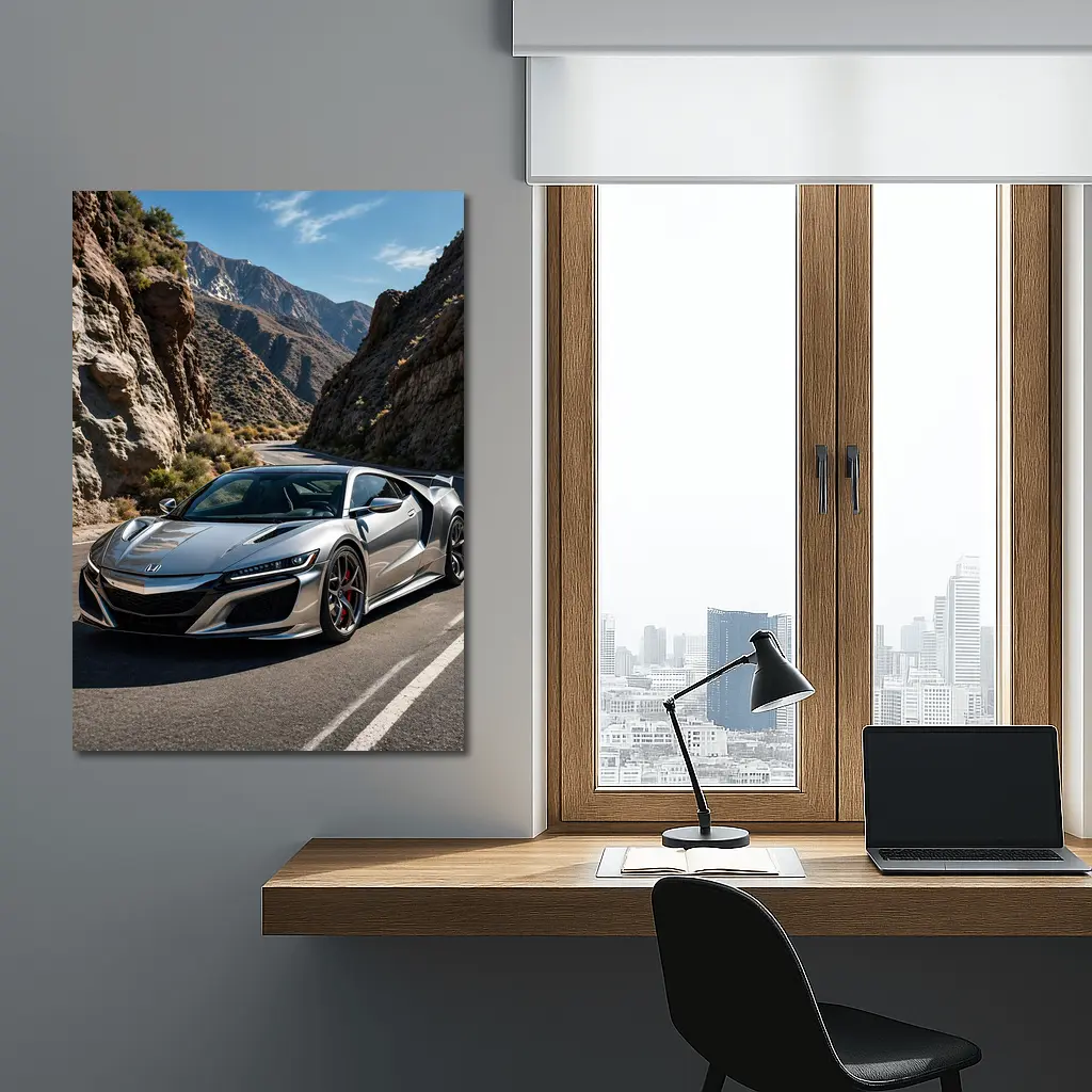 Acura NSX Silver Car Mountain Road – Wall Art