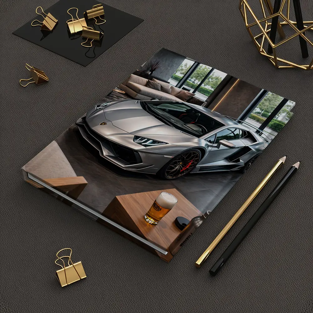 Silver Lamborghini Huracan Inside Luxury Showroom – Notebooks