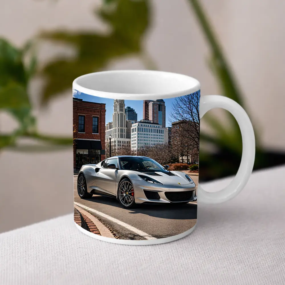 Silver Lotus Evora City Street Background – Mugs