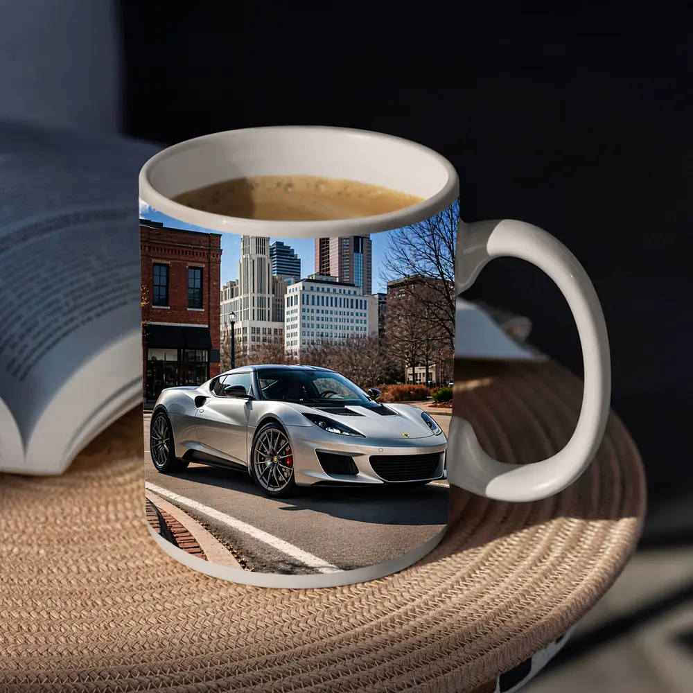 Silver Lotus Evora City Street Background – Mugs