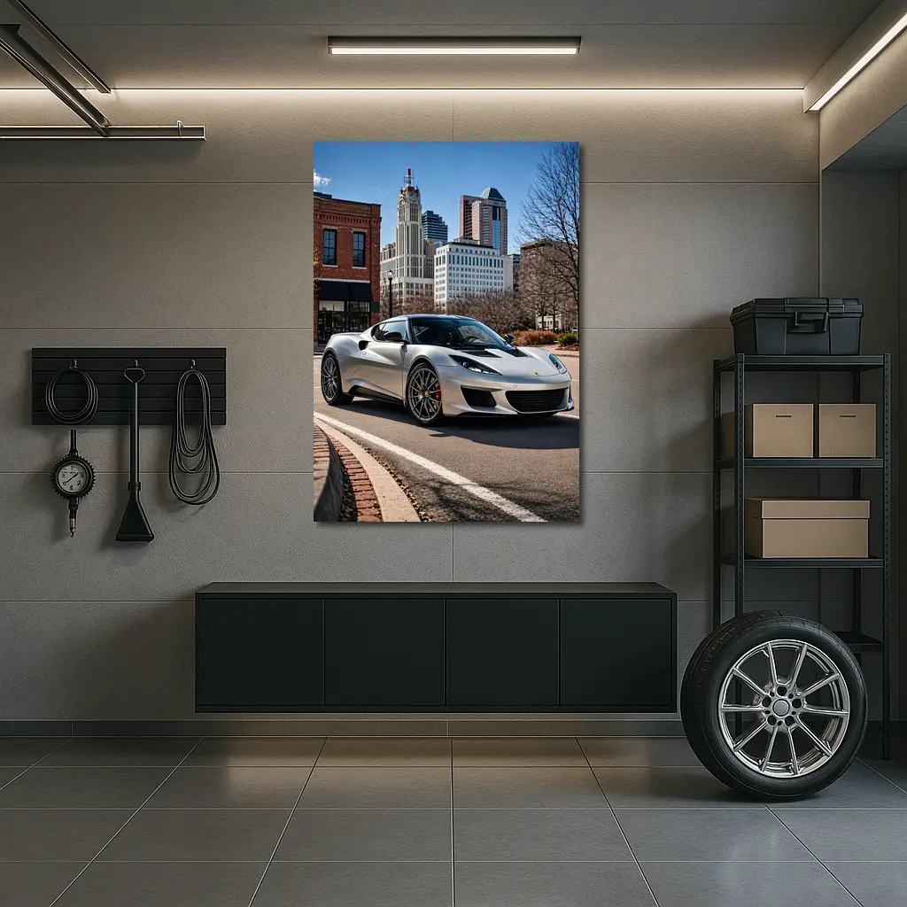 Silver Lotus Evora City Street Background – Wall Art