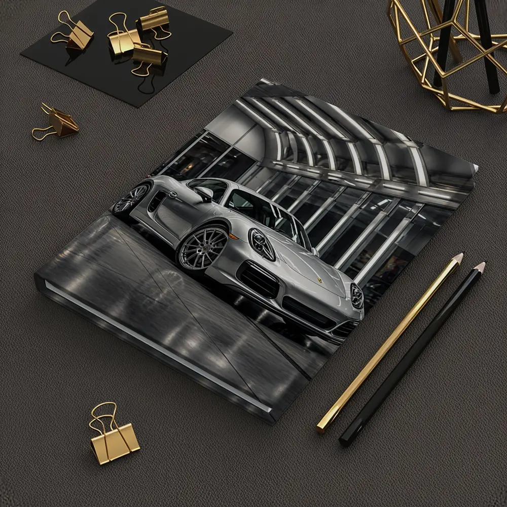 Silver Porsche Cayman Inside Modern Garage – Notebooks