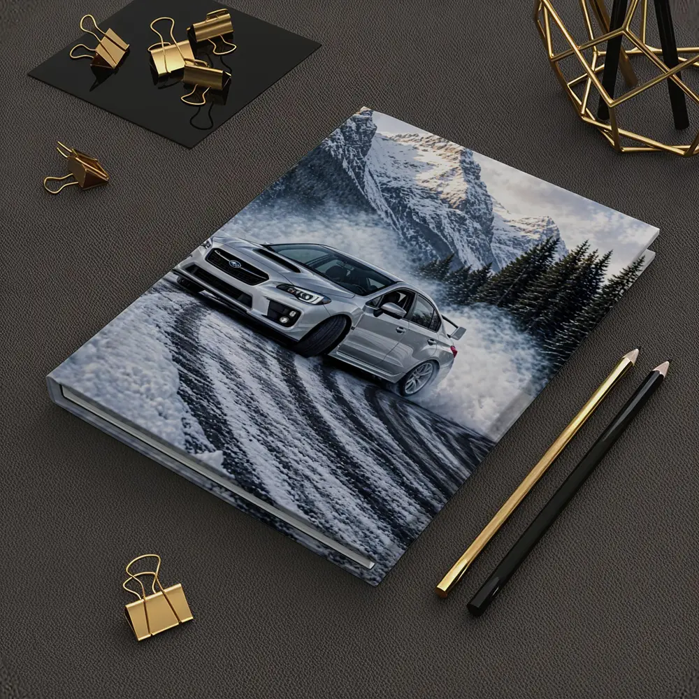 Subaru WRX STI Drifting Snowy Mountain Road – Notebooks