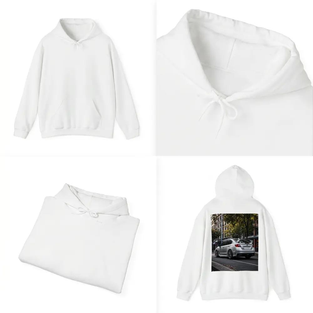 Silver Subaru WRX STI Urban Street Scene – Hoodies