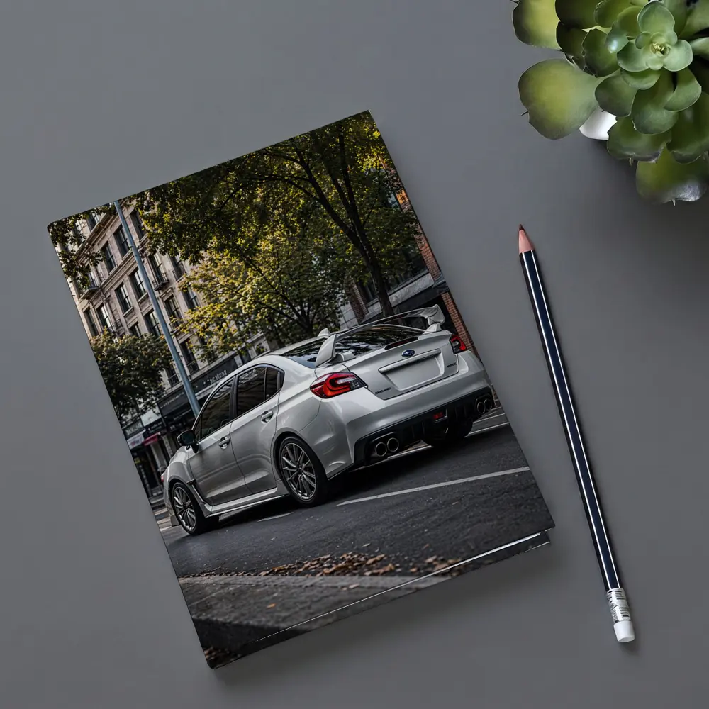 Silver Subaru WRX STI Urban Street Scene – Notebooks