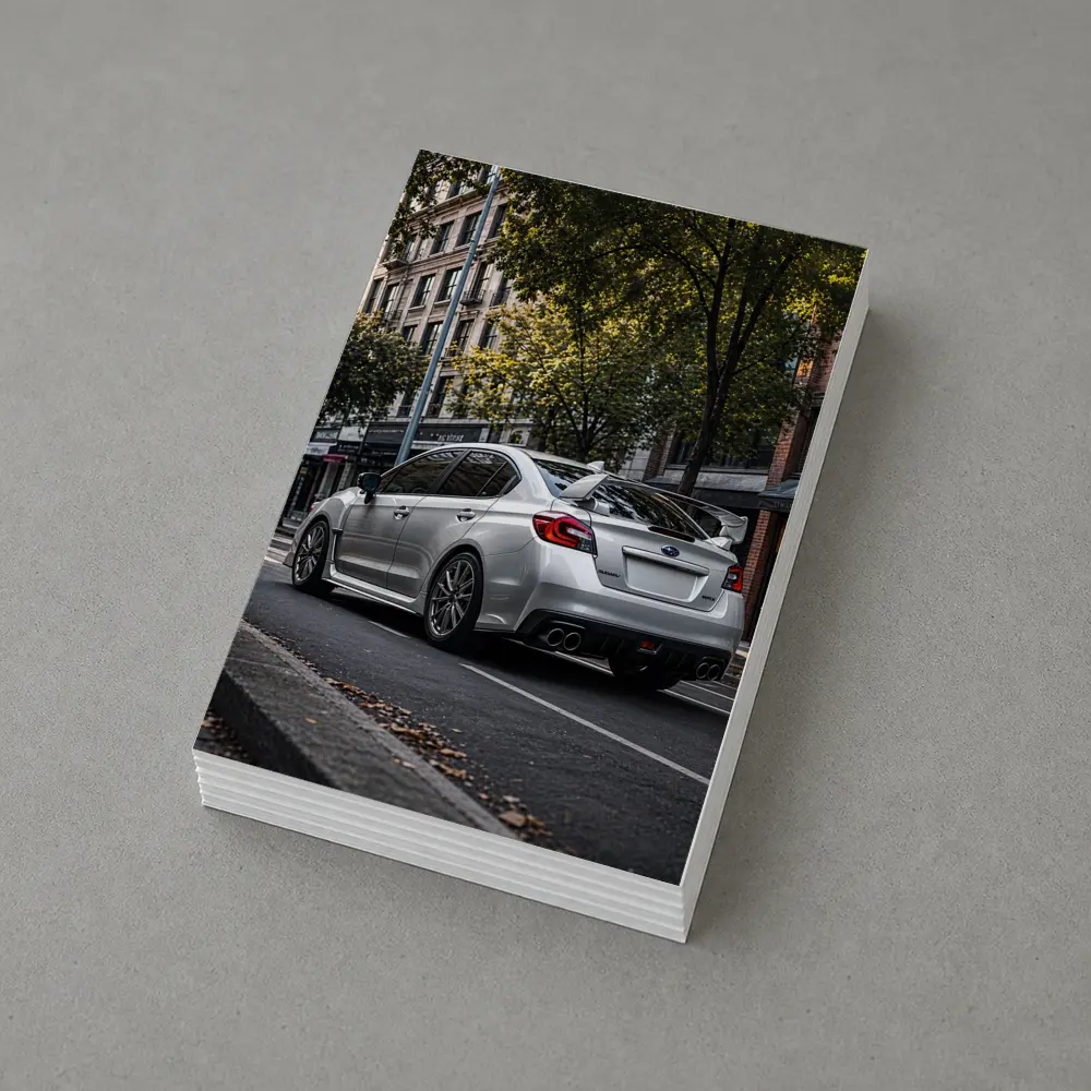 Silver Subaru WRX STI Urban Street Scene – Postcards