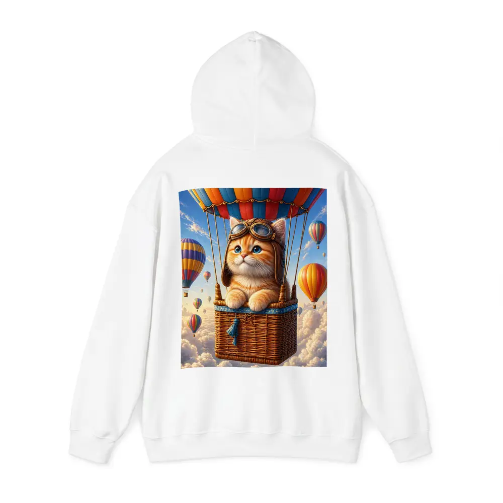 Ginger Kitten Pilot Hot Air Balloon Sky – Hoodies