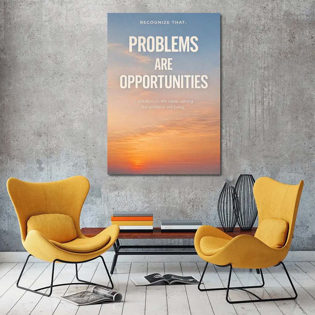 Problems Are Opportunities Sunset Sky Quote – Wall Art