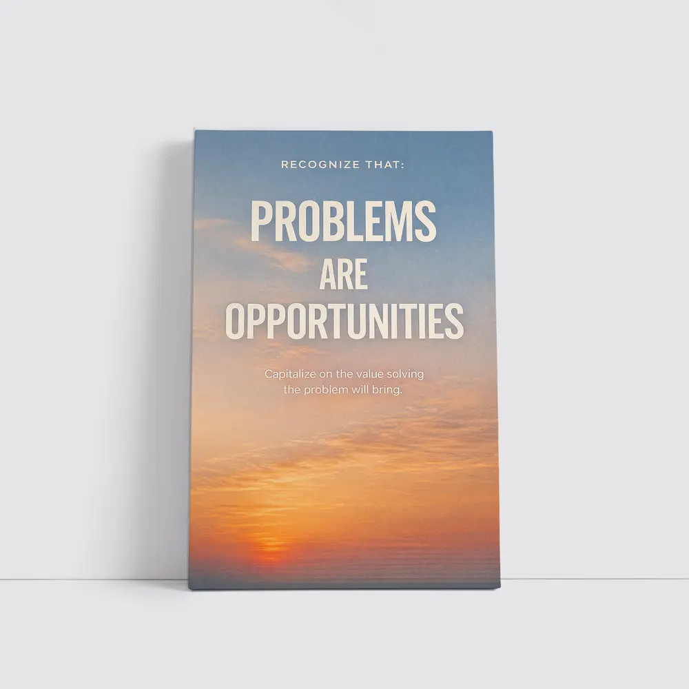 Problems Are Opportunities Sunset Sky Quote – Wall Art