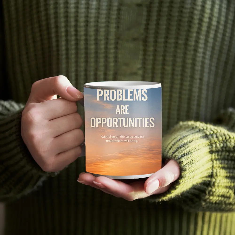 Problems Are Opportunities Sunset Sky Quote – Mugs