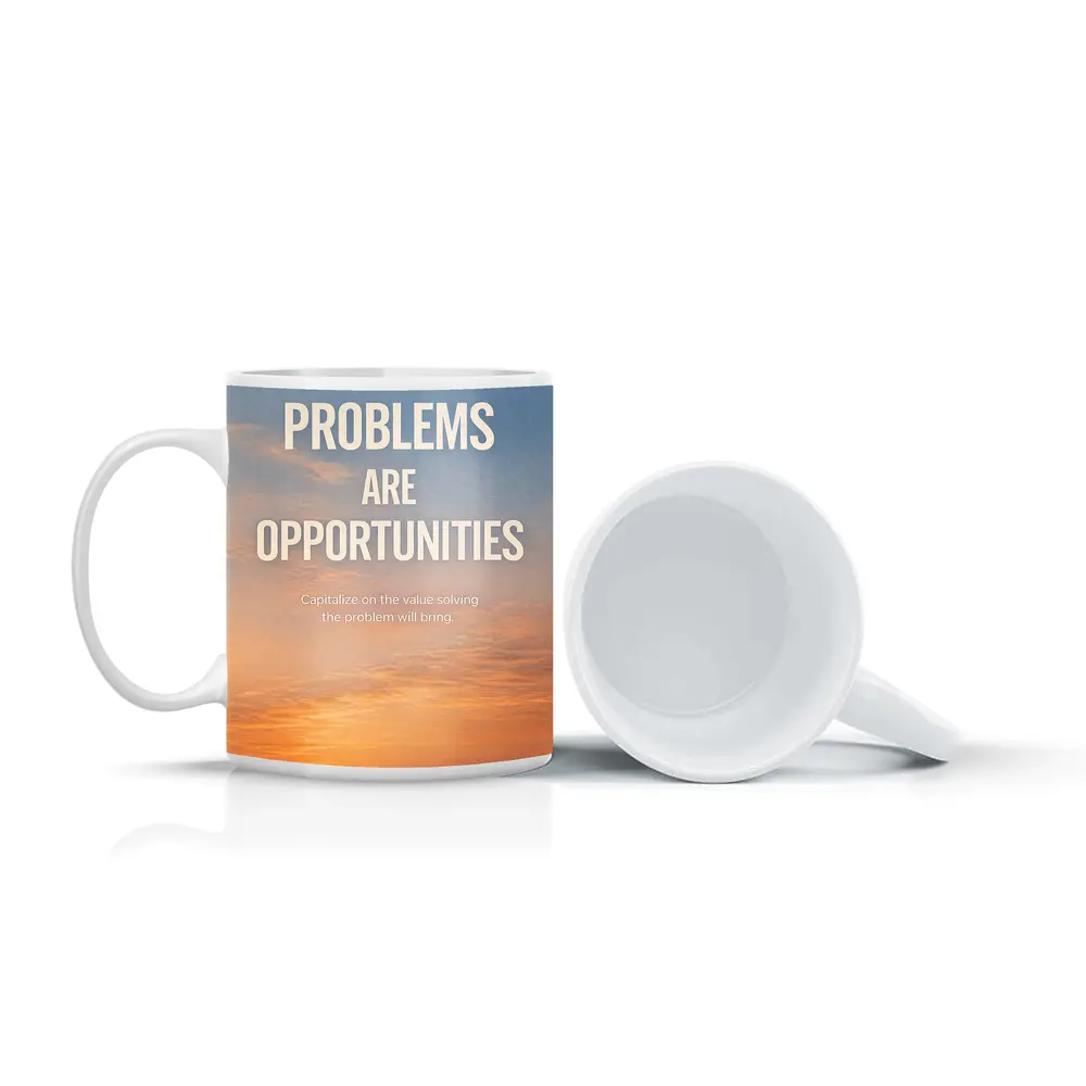 Problems Are Opportunities Sunset Sky Quote – Mugs