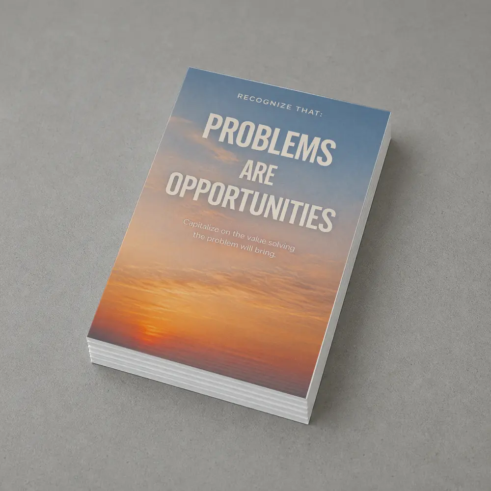 Problems Are Opportunities Sunset Sky Quote – Postcards