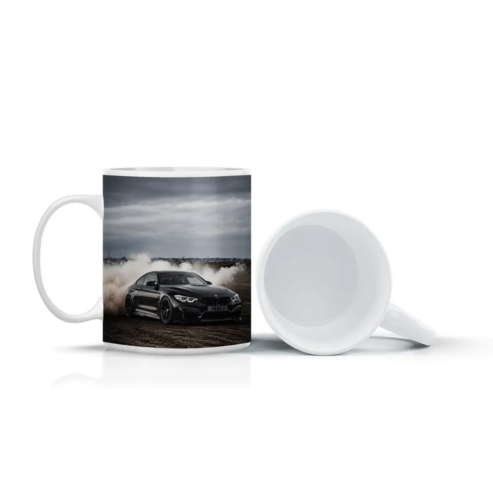 BMW M4 Black Burnout Smoke Dramatic Sky – Mugs