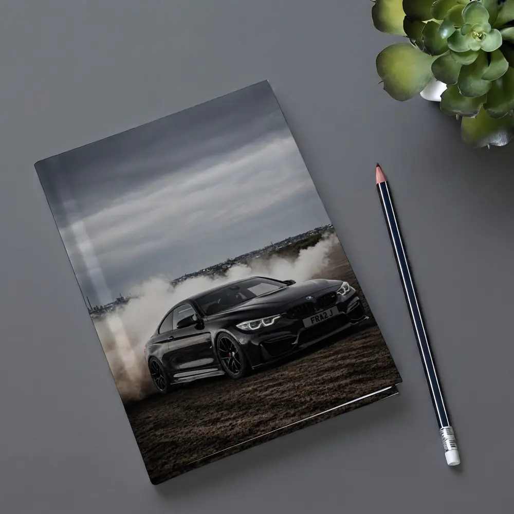 BMW M4 Black Burnout Smoke Dramatic Sky – Notebooks