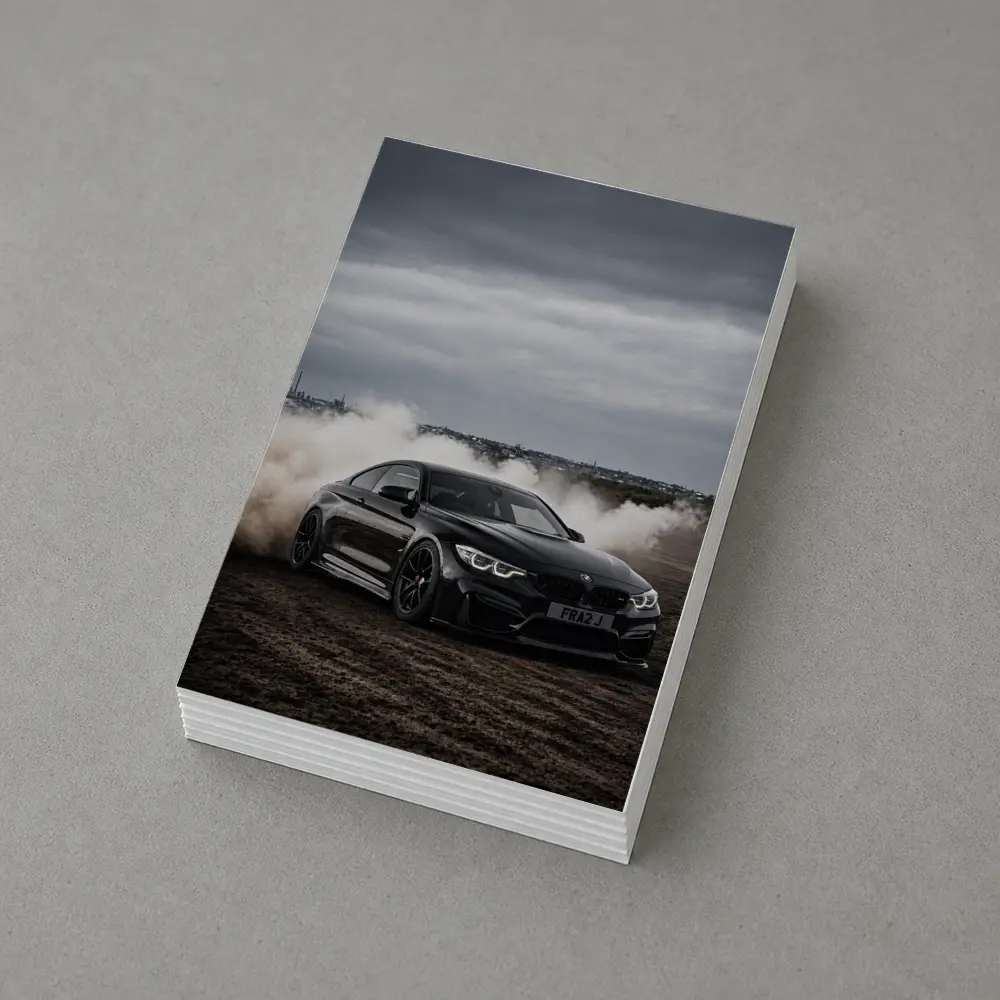 BMW M4 Black Burnout Smoke Dramatic Sky – Postcards