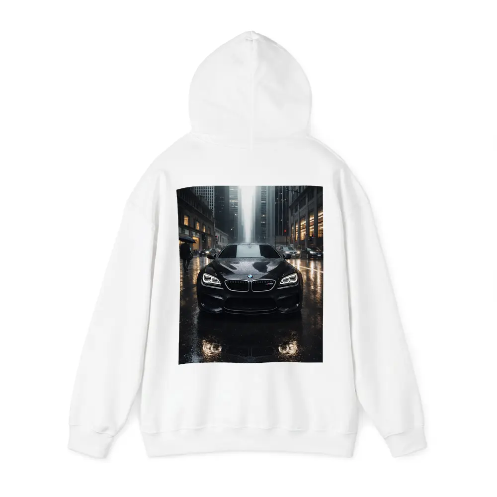 BMW M6 Black Rainy City Street Night – Hoodies