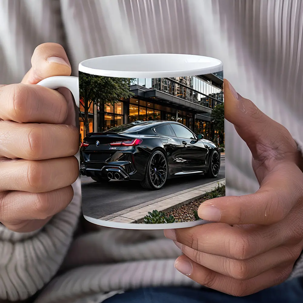 BMW M8 Black Coupe Urban Street Setting – Mugs