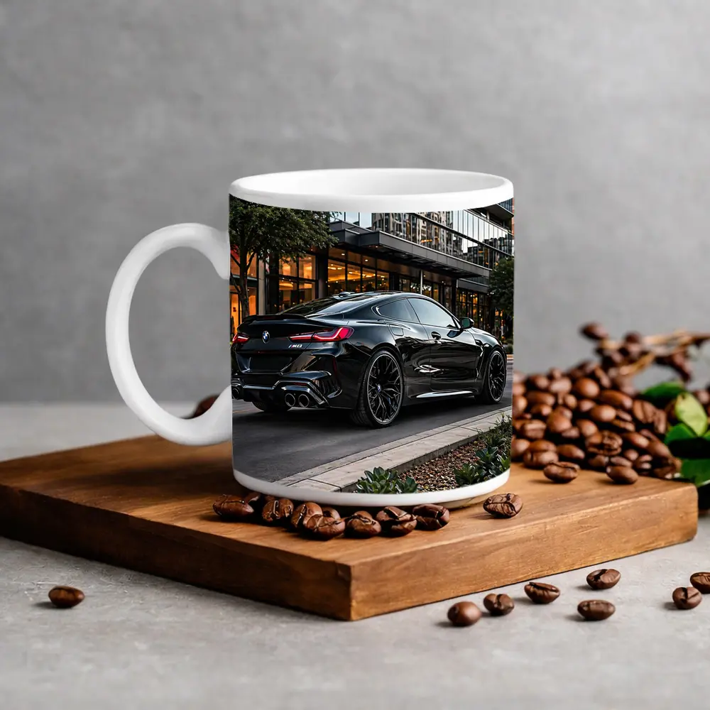 BMW M8 Black Coupe Urban Street Setting – Mugs