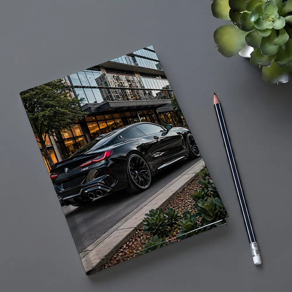 BMW M8 Black Coupe Urban Street Setting – Notebooks