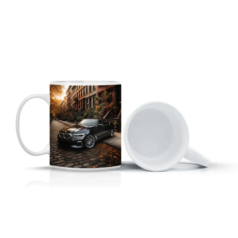 Black BMW Five Series New York Street – Mugs
