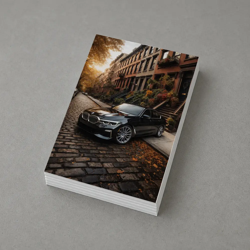 Black BMW Five Series New York Street – Postcards