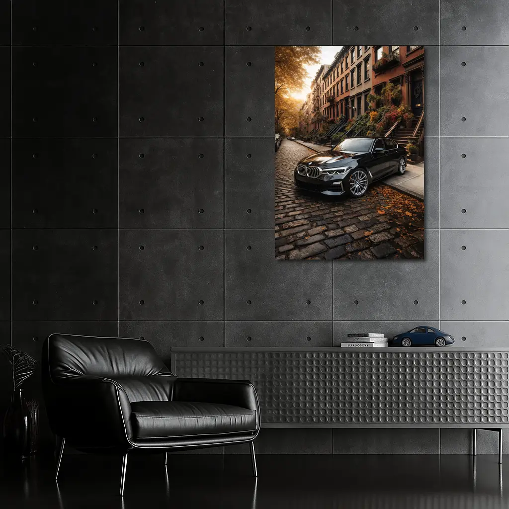 Black BMW Five Series New York Street – Wall Art