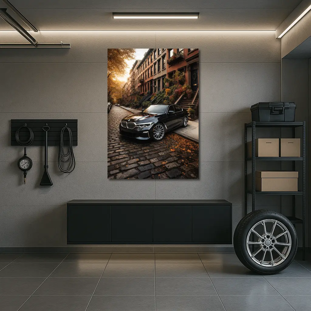 Black BMW Five Series New York Street – Wall Art