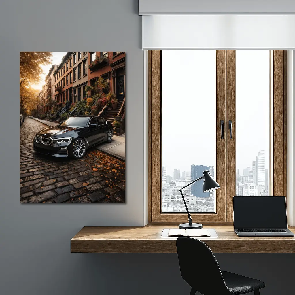 Black BMW Five Series New York Street – Wall Art