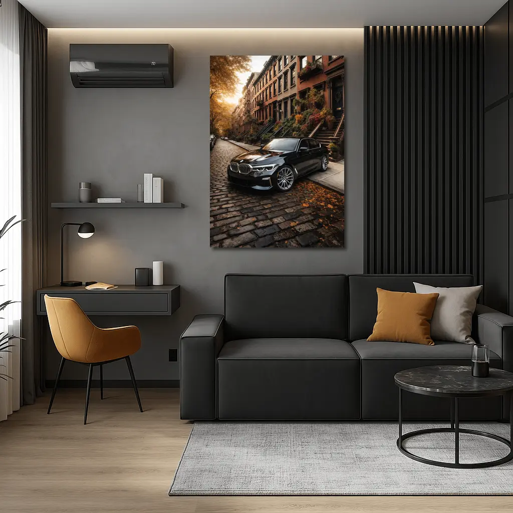 Black BMW Five Series New York Street – Wall Art