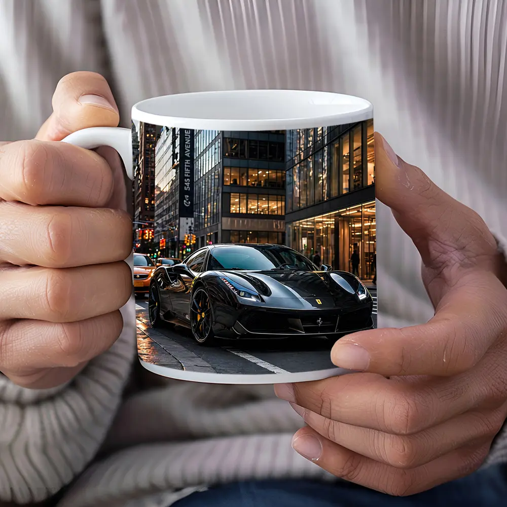 Black Ferrari 488 GTB New York City – Mugs