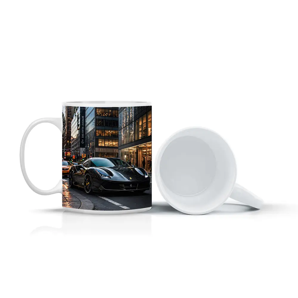 Black Ferrari 488 GTB New York City – Mugs