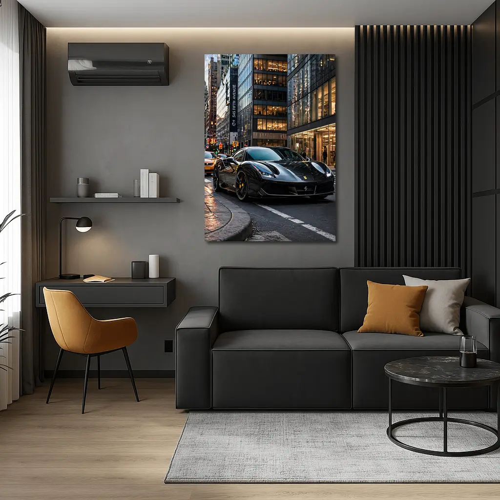 Black Ferrari 488 GTB New York City – Wall Art