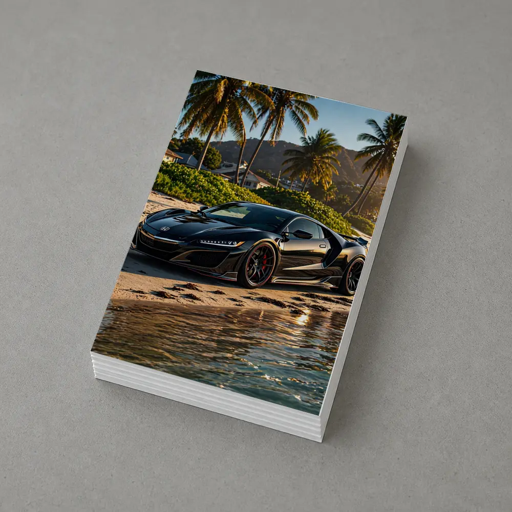 Black Honda NSX Parked On Sandy Beach – Postcards