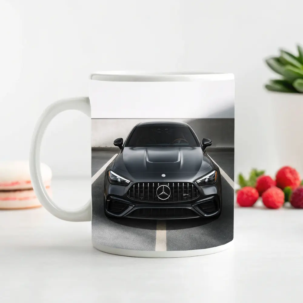 Mercedes AMG Dark Gray Parking Garage Front View – Mugs